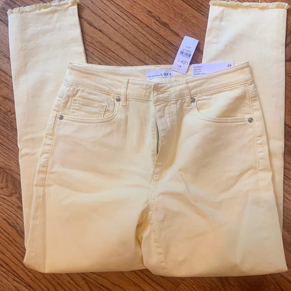 NWTs Loft Yellow High Rise Skinny Jeans Sz 28 / Sz 6
